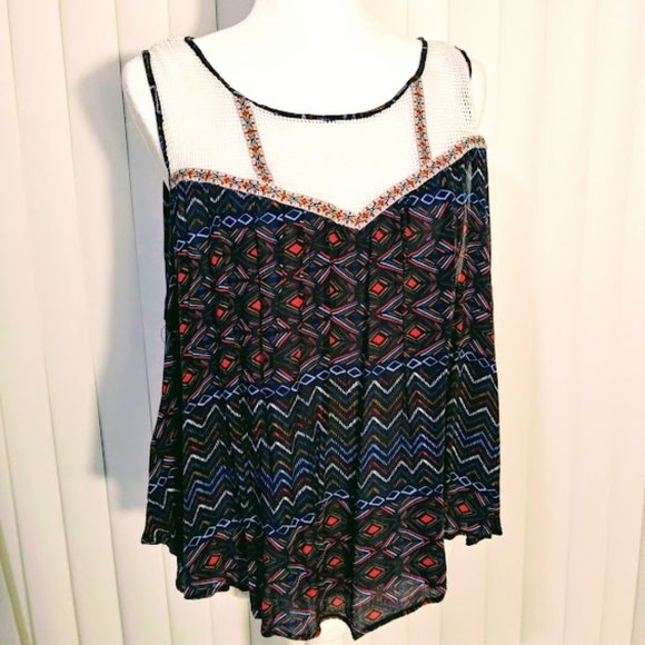 DEMOCRACY*TANK TOP*SOUTHWEST DESIGN*SLEEVELESS TOP*WOMEN SIZE 1X*EUC* - Picture 2 of 7